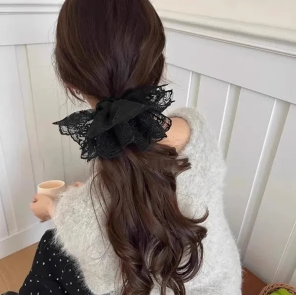 Pack_Of_2_Black_Satin_And_Lace_Half_Lace_Scrunchie