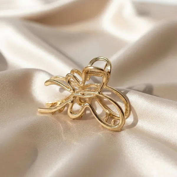 Pack_Of_2_Gold_Alloy_Metallic_Butterfly_Claw_Clip