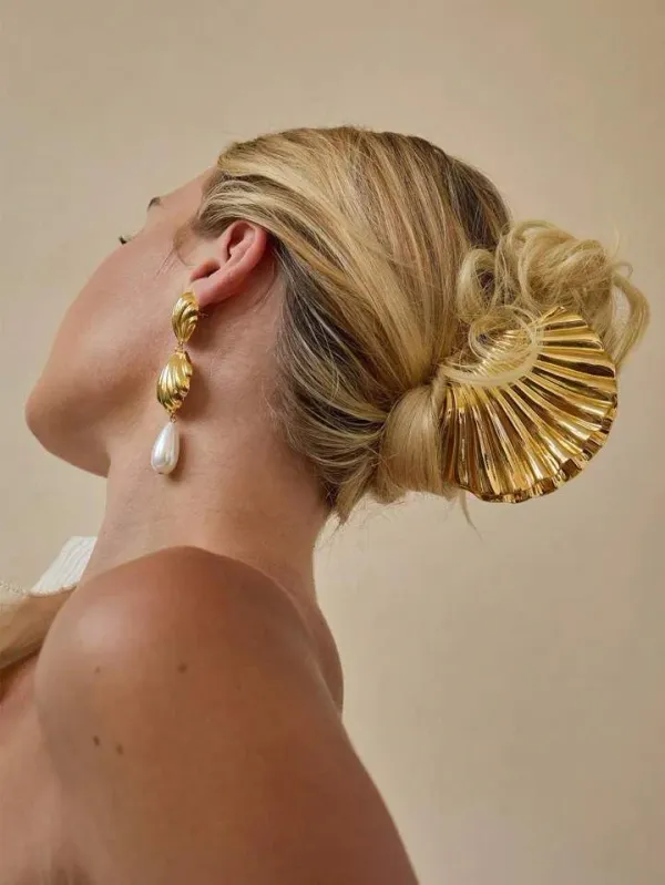 Gold_Alloy_Metallic_Shell_Claw_Clip