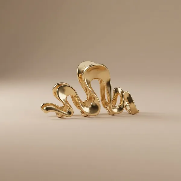 Pack_Of_2_Gold_Alloy_Metallic_Wave_Claw_Clip