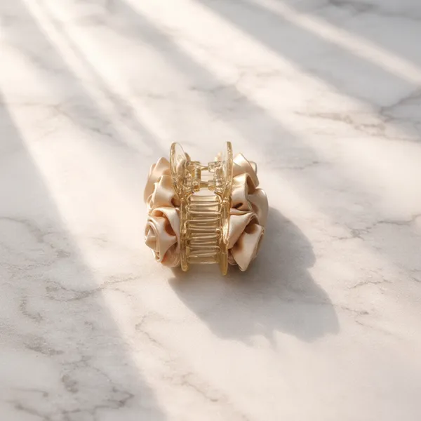 Champagne_Acetate_Plastic_Champagne_Rose_Claw_Clip