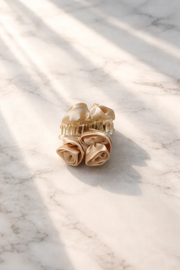 Champagne_Acetate_Plastic_Champagne_Rose_Claw_Clip