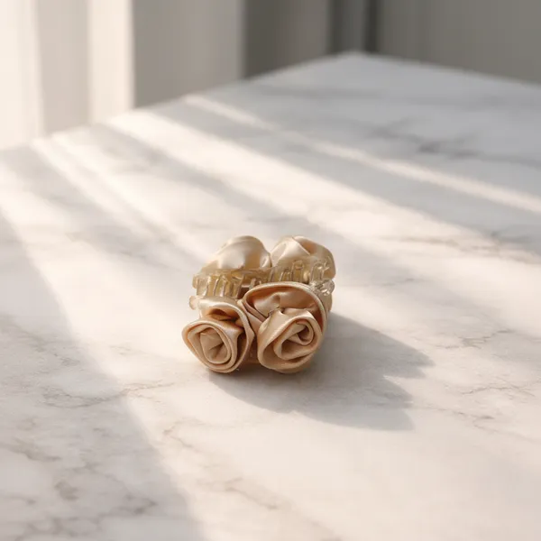 Champagne_Acetate_Plastic_Champagne_Rose_Claw_Clip