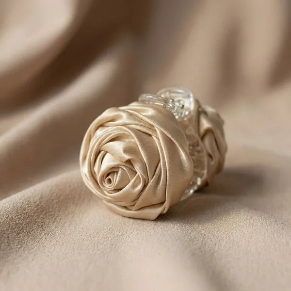 Champagne_Satin_Satin_Rose_Claw_Clip