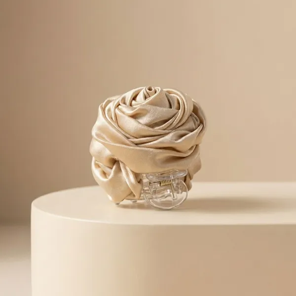 Champagne_Satin_Satin_Rose_Claw_Clip