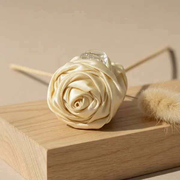 Cream_Satin_Satin_Rose_Claw_Clip
