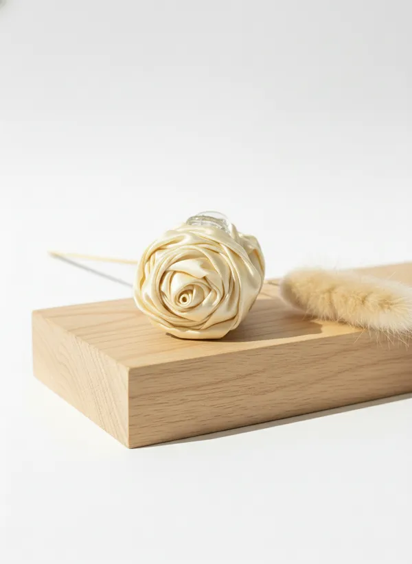 Cream_Satin_Satin_Rose_Claw_Clip