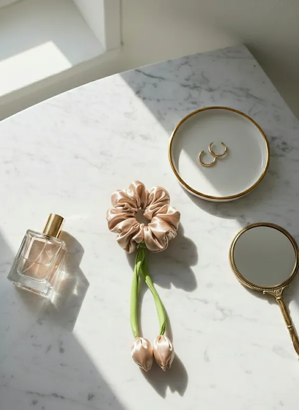 Pack_Of_2_Beige_Satin_Satin_Tulip_Scrunchie