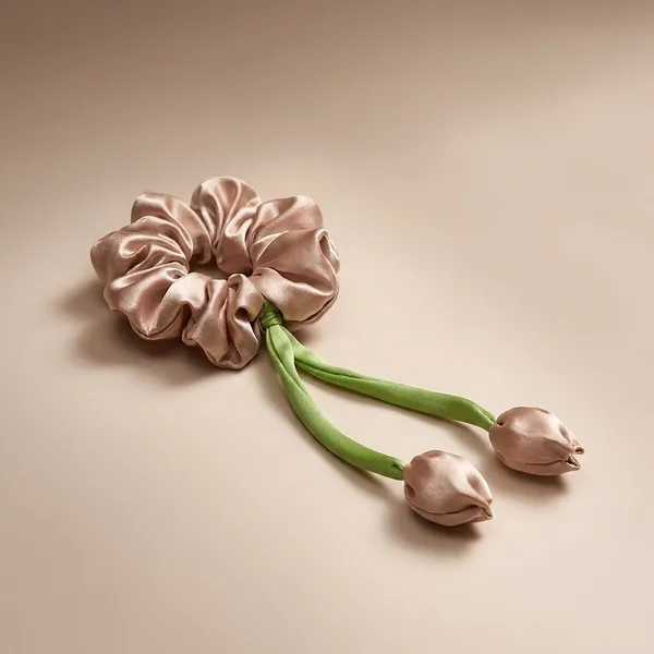 Pack_Of_2_Beige_Satin_Satin_Tulip_Scrunchie