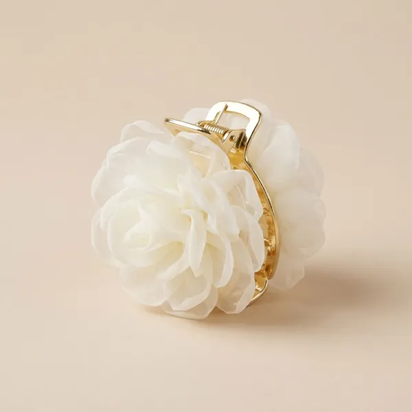 White_Rose_|_White_Flower_Claw_Clip