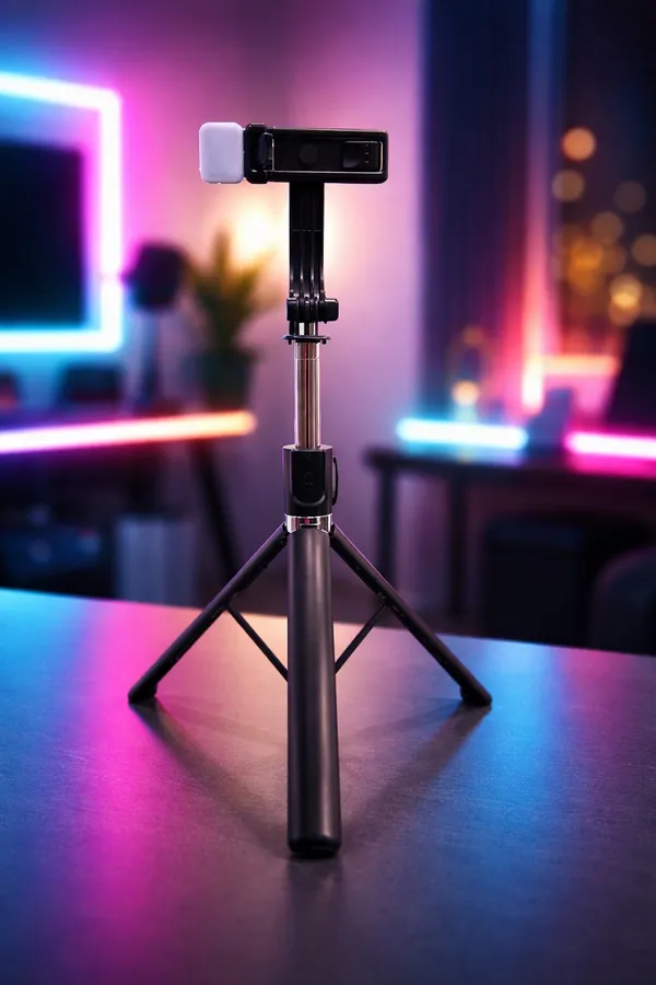 Multicolor_Tripod_Selfie_Stick_With_Tooth_Remote_&_Led_Light_Extendable_Mobile_Stand_For_Photography_&_Video_Recording(_5_Feet)