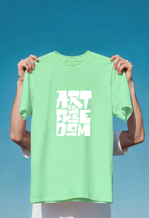 Sea_Green_Cotton_Regular_Fit_Round_Neck_T_Shirt_For_Unisex