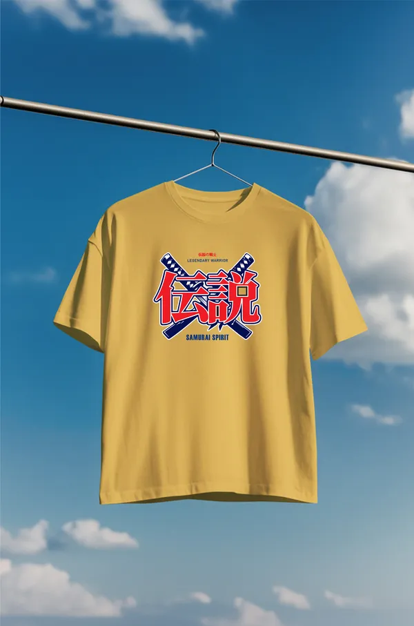 Yellow_Cotton_Round_Neck_Oversize_T_Shirt_For_Unisex
