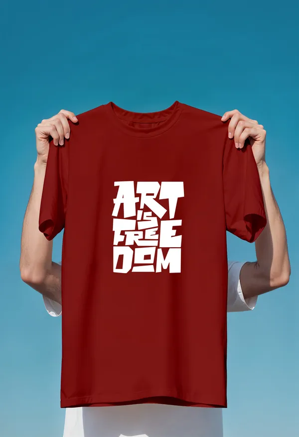 Maroon_Cotton_Regular_Fit_Round_Neck_T_Shirt_For_Unisex