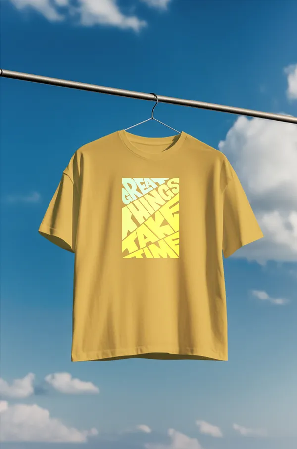 Yellow_Cotton_Round_Neck_Oversize_T_Shirt_For_Unisex