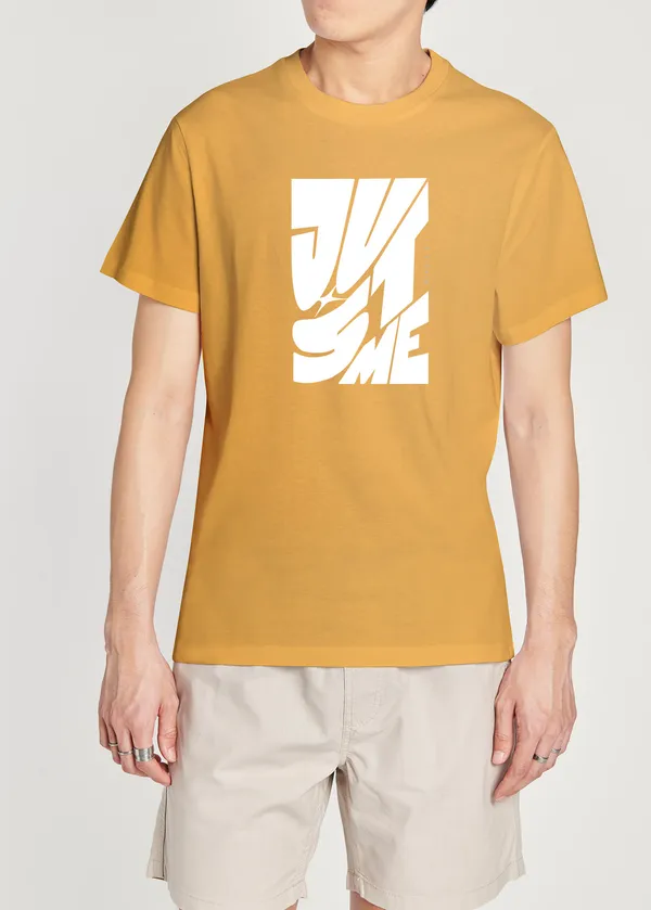 Yellow_Cotton_Round_Neck_Oversized_French_Terry_Fabric_T_Shirt_For_Unisex