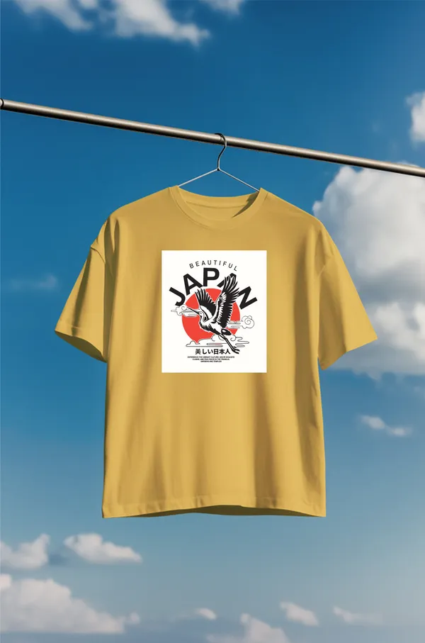 Yellow_Cotton_Round_Neck_Oversize_T_Shirt_For_Unisex