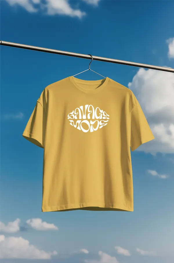 Yellow_Cotton_Round_Neck_Oversize_T_Shirt_For_Unisex