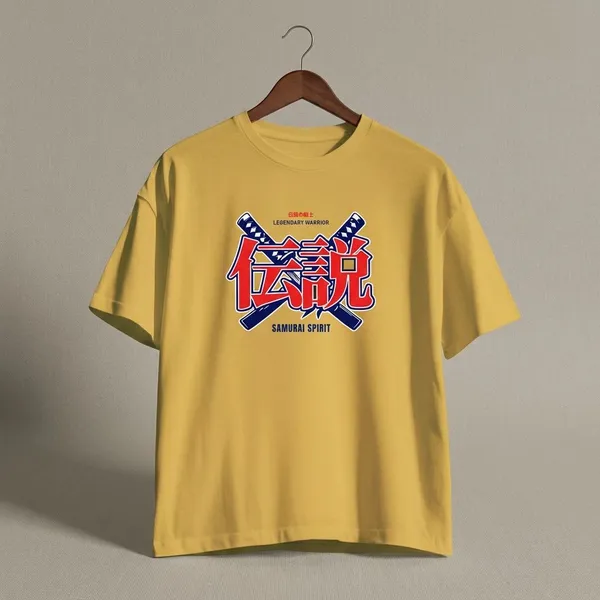 Yellow_Cotton_Round_Neck_Oversize_T_Shirt_For_Unisex