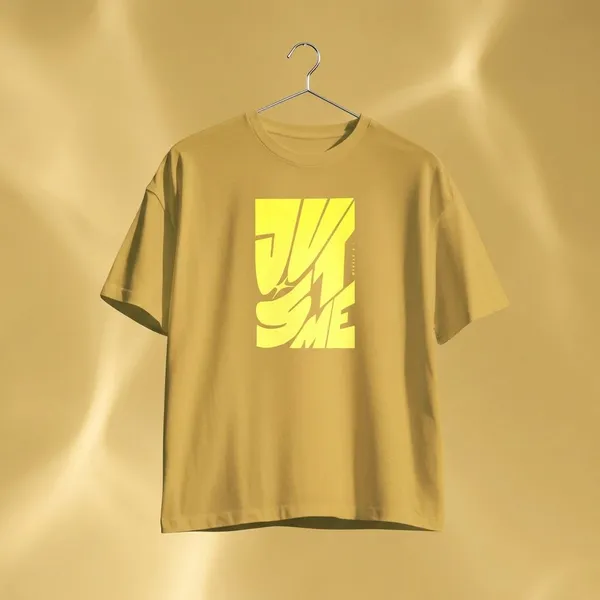Yellow_Cotton_Round_Neck_Oversize_T_Shirt_For_Unisex