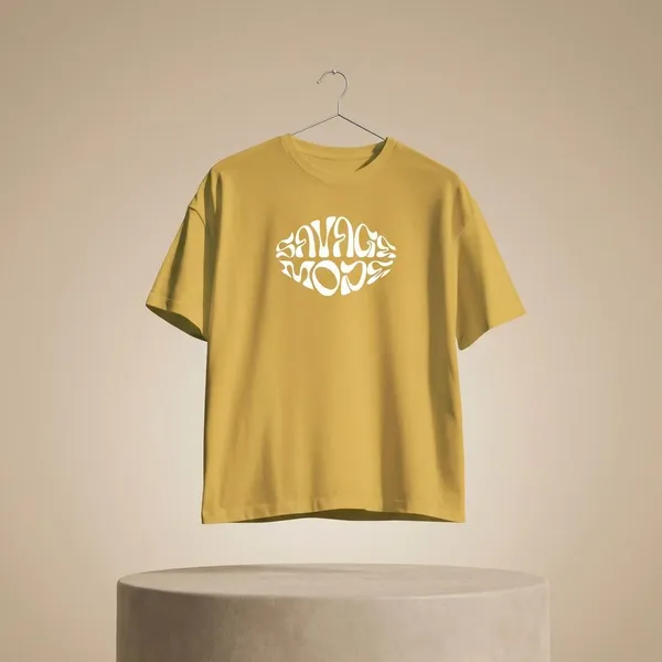 Yellow_Cotton_Round_Neck_Oversize_T_Shirt_For_Unisex