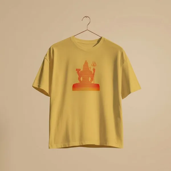 Yellow_Cotton_Round_Neck_Oversize_T_Shirt_For_Unisex