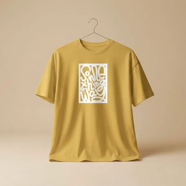 Yellow_Cotton_Round_Neck_Oversize_T_Shirt_For_Unisex