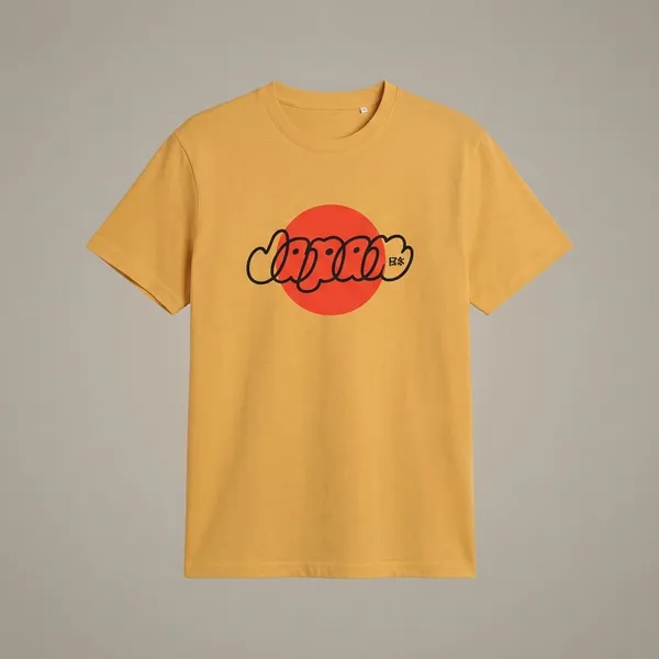 Yellow_Cotton_Round_Neck_Oversized_French_Terry_Fabric_T_Shirt_For_Unisex