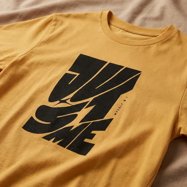 Yellow_Cotton_Round_Neck_Oversized_French_Terry_Fabric_T_Shirt_For_Unisex