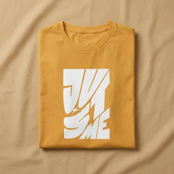 Yellow_Cotton_Round_Neck_Oversized_French_Terry_Fabric_T_Shirt_For_Unisex