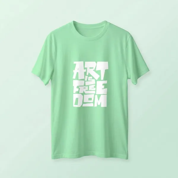 Sea_Green_Cotton_Regular_Fit_Round_Neck_T_Shirt_For_Unisex