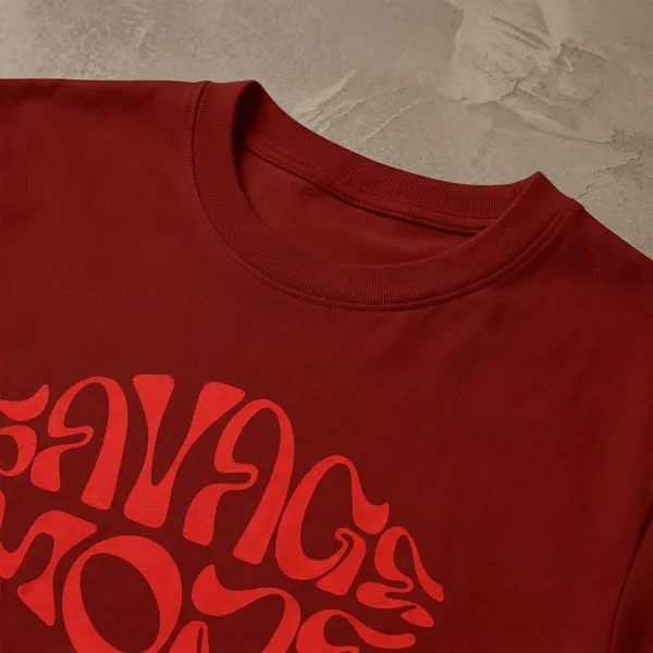 Maroon_Cotton_Regular_Fit_Round_Neck_T_Shirt_For_Unisex