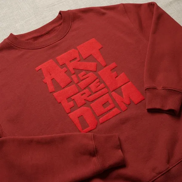Red_Cotton_Round_Neck_Sweatshirt_For_Unisex
