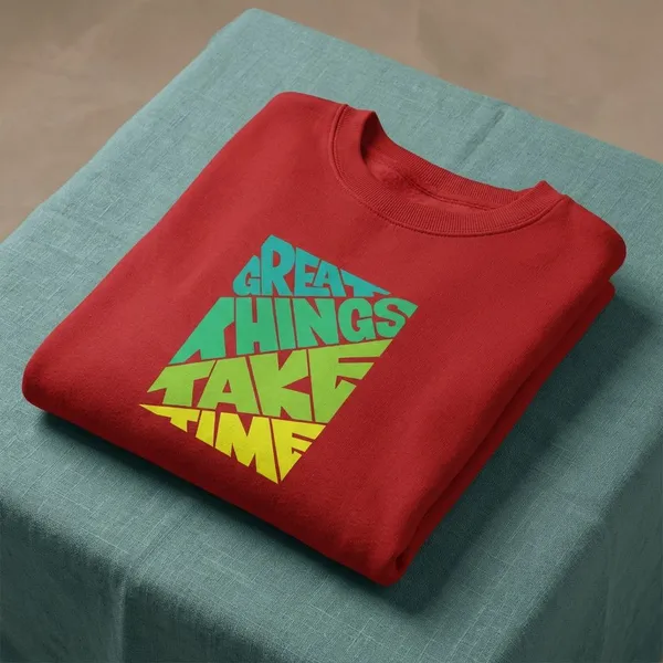 Red_Cotton_Round_Neck_Sweatshirt_For_Unisex