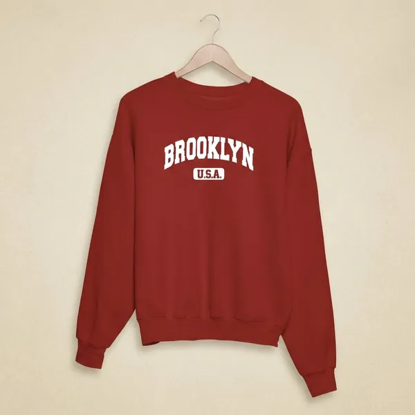 Red_Cotton_Round_Neck_Sweatshirt_For_Unisex