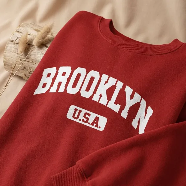 Red_Cotton_Round_Neck_Sweatshirt_For_Unisex