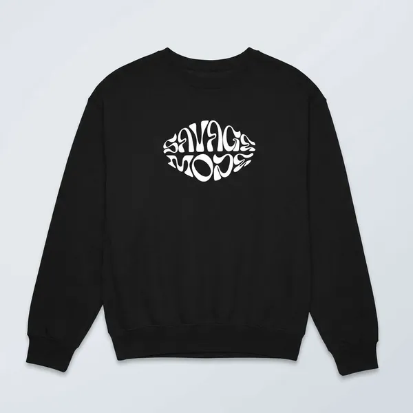 Black_Cotton_Round_Neck_Sweatshirt_For_Unisex