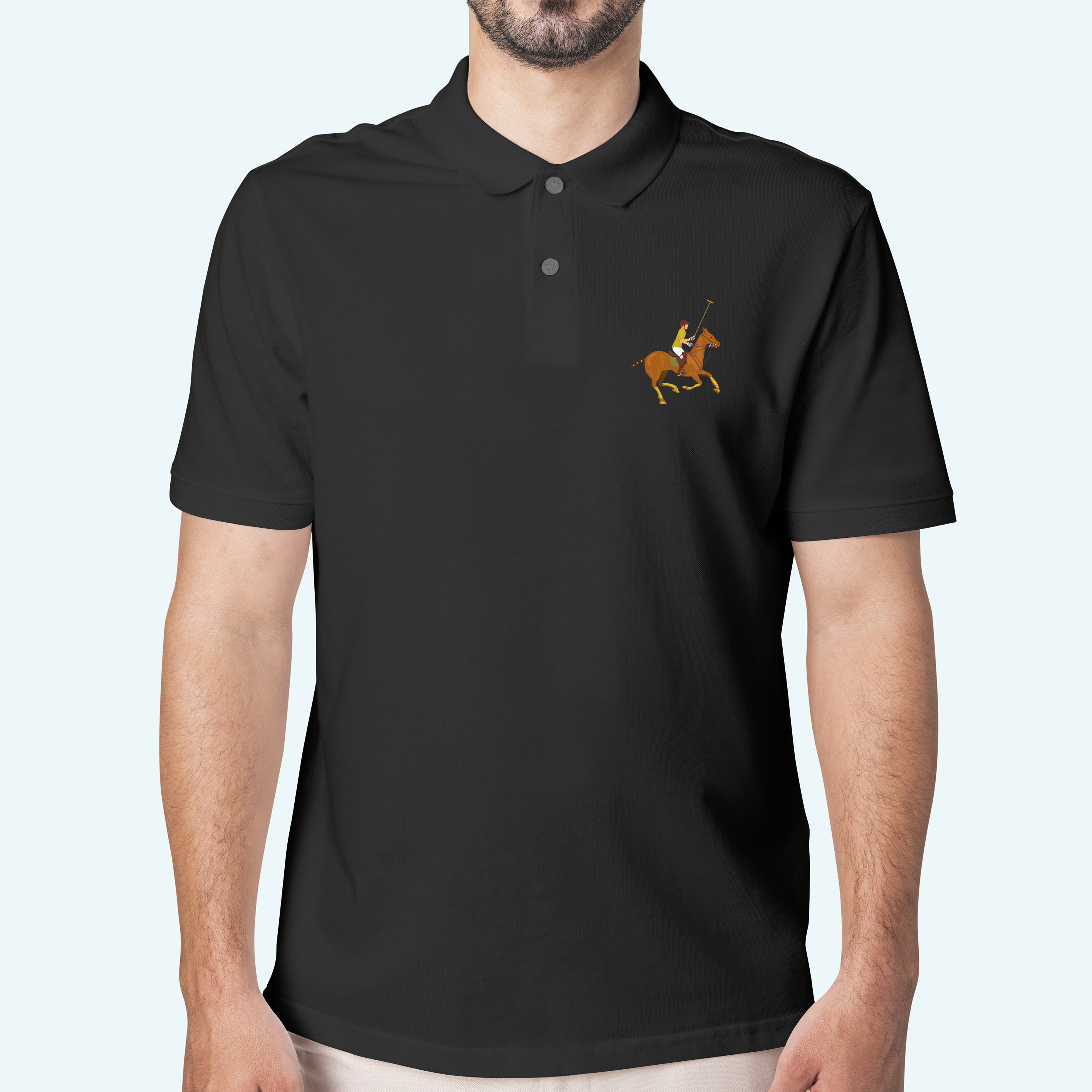 Black_Cotton_Collered_Polo_T_Shirt_For_Unisex
