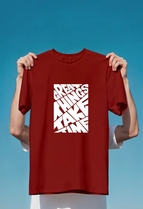 Maroon_Cotton_Regular_Fit_Round_Neck_T_Shirt_For_Unisex