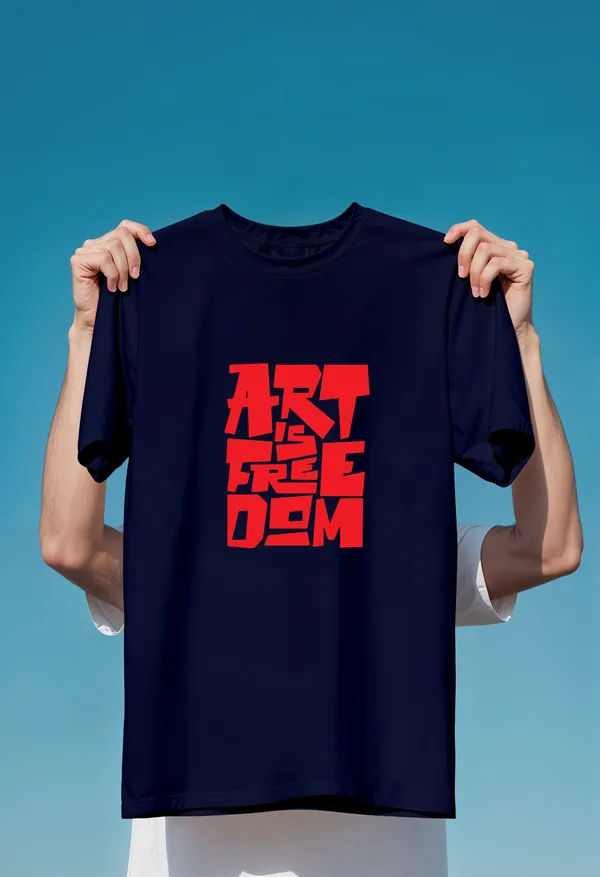 Navy_Blue_Cotton_Regular_Fit_Round_Neck_T_Shirt_For_Unisex