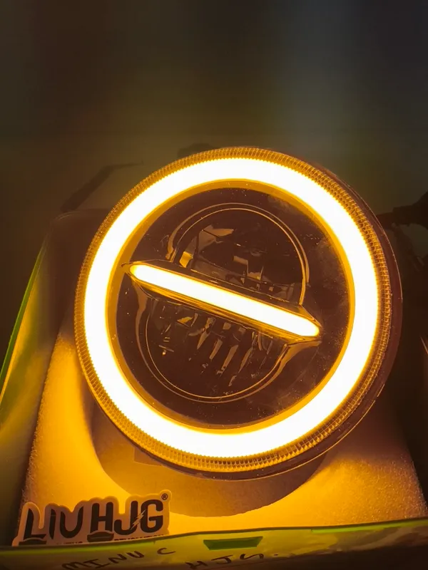 White_Liu_Hjg_Led_Head_Light_For_Bullet_Thar_Etc_7_Inch_Size_Pack_Of_1