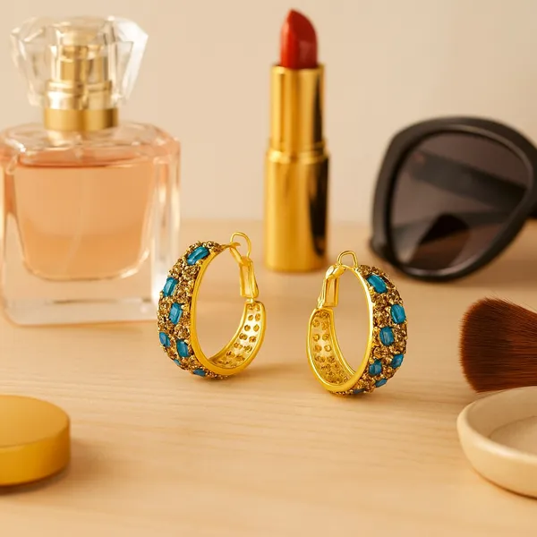 Golden_&_Blue_Alloy_Trending_Earring_For_Women