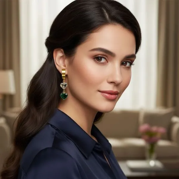 Golden_&_Green_Alloy_Trending_Earring_For_Women