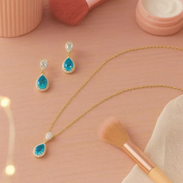 Blue_And_White_Alloy_Trending_Necklace_Set_For_Women