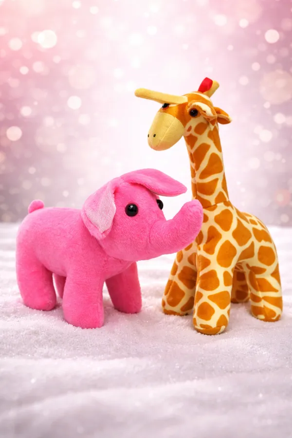 Brown_Cuddle_Giraffe_And_Pink_Cuddly_Elephant_Soft_Toy_Combo_Pack_Of_2