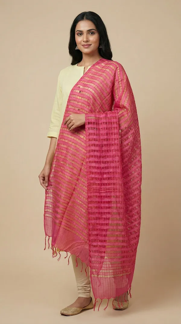 Pink_Silk_Dupatta_For_Women