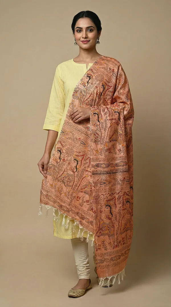 Light_Orange_Cotton_Dupatta_For_Women