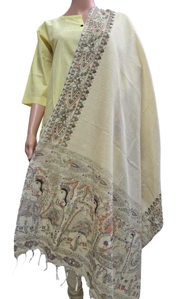 Beige_Cotton_Khadi_Dupatta_For_Women