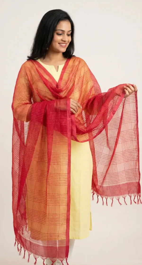 Pink_Cotton_Khadi_Dupatta_For_Women