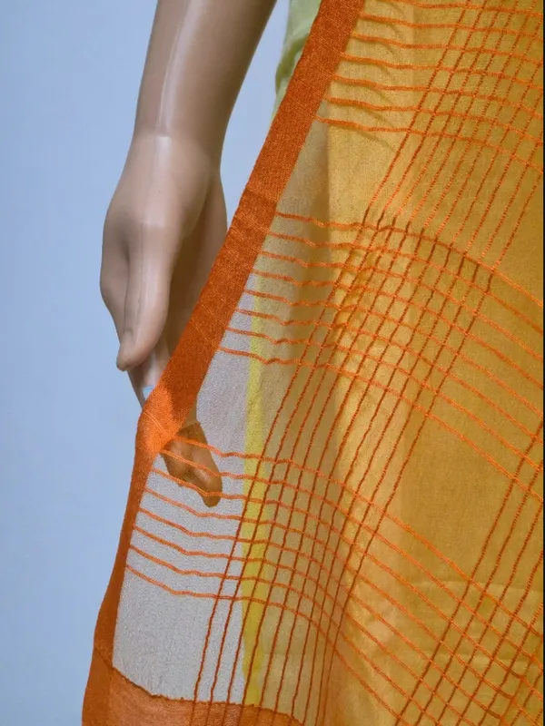 Orange_Cotton_Khadi_Dupatta_For_Women